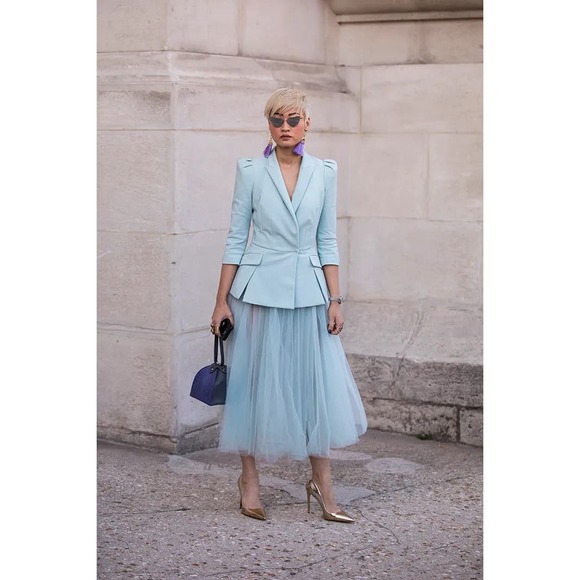 Beige, layered, dreamy, travel friendly, tulle skirt Boho, Edgy, Fun,Flirty,Chic - Picture 9 of 11